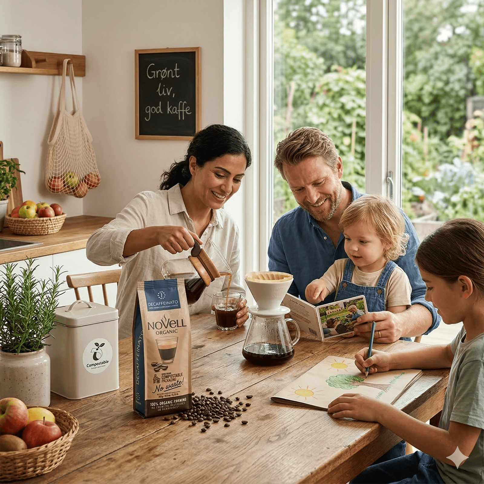 Økologisk Koffeinfri 250g hele bønner
