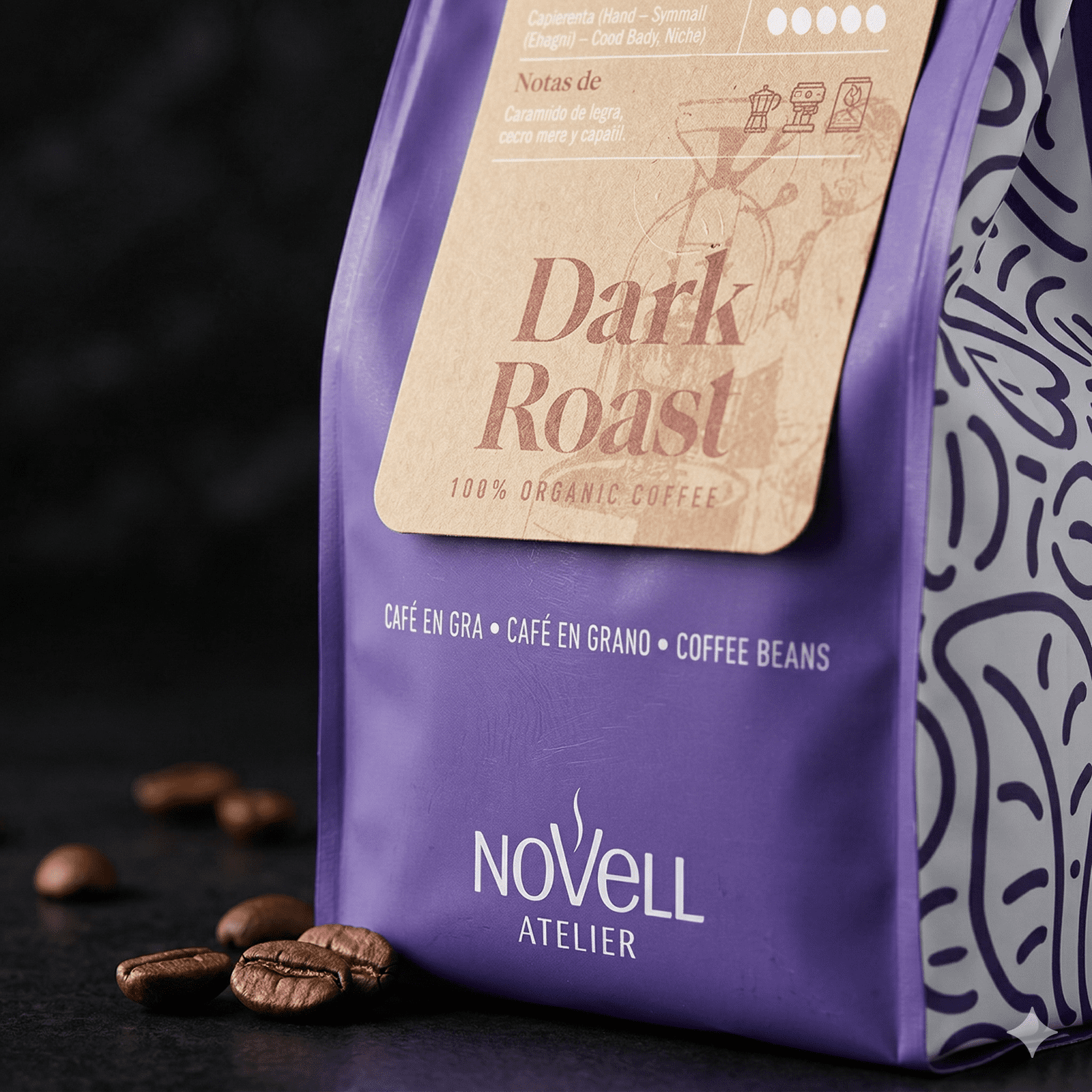 Novell Atelier Økologisk Dark Roast (500g)