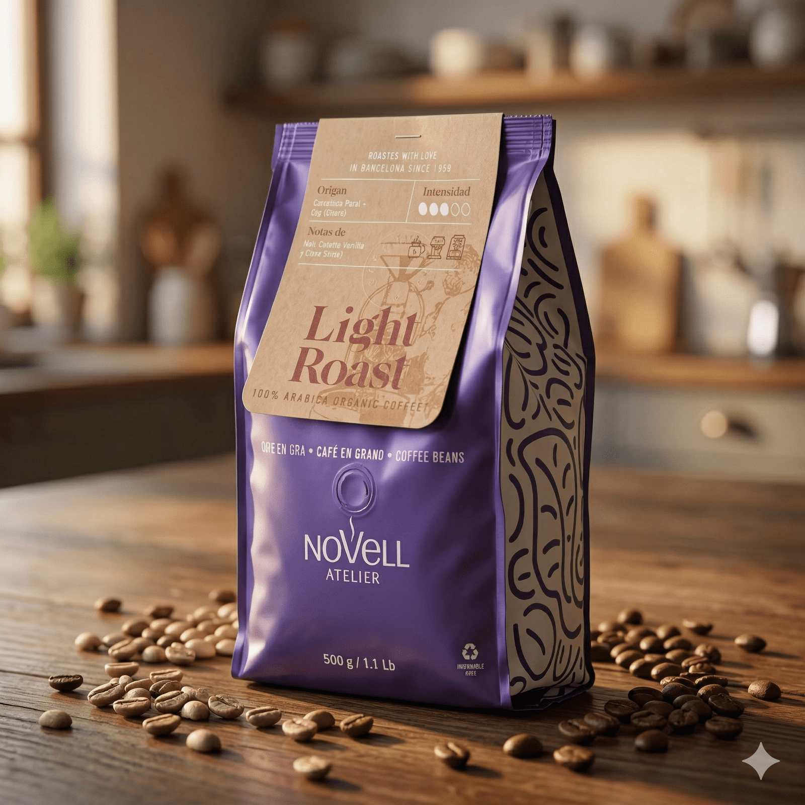 Novell Atelier Økologisk Light Roast (500g)