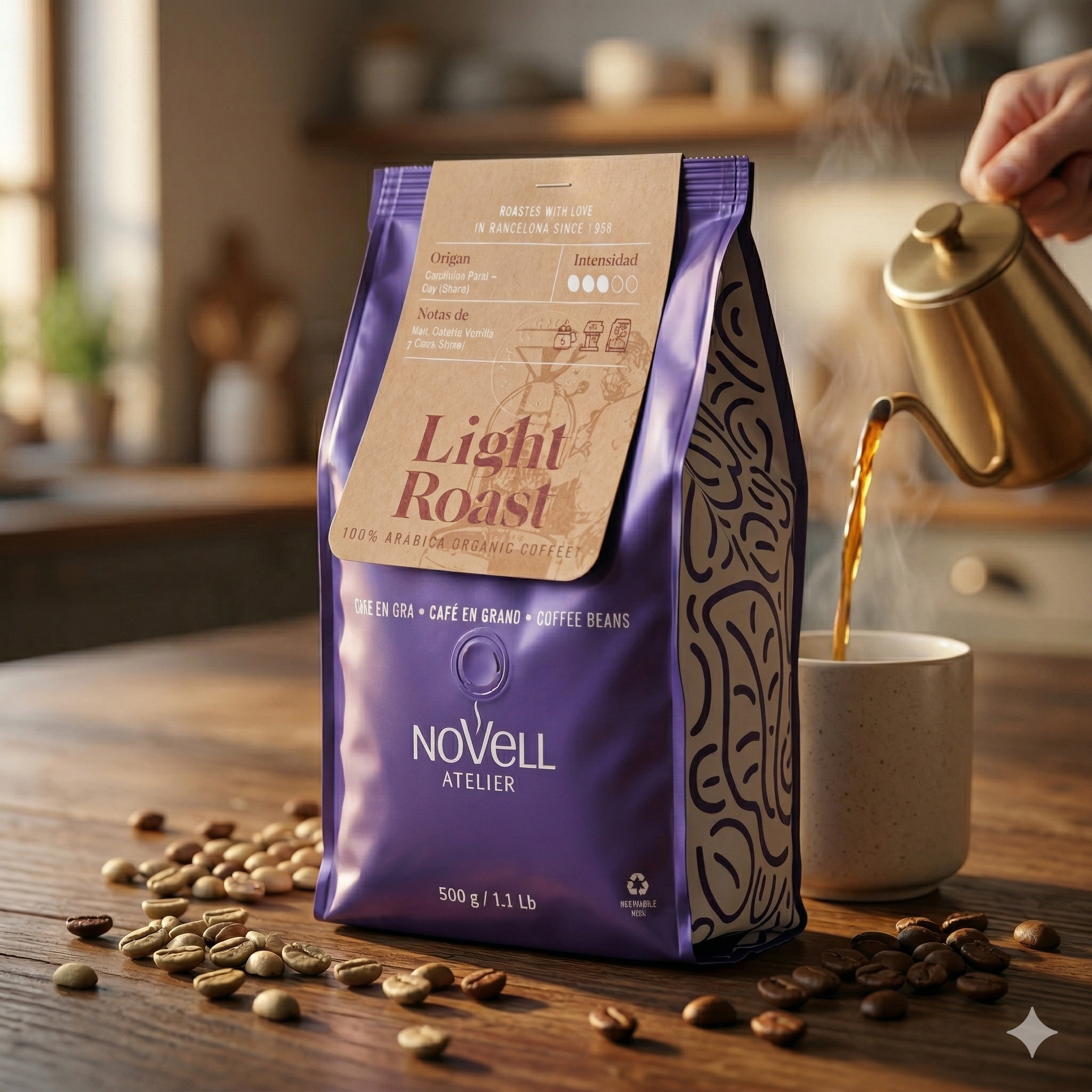 Novell Atelier Økologisk Light Roast (500g)