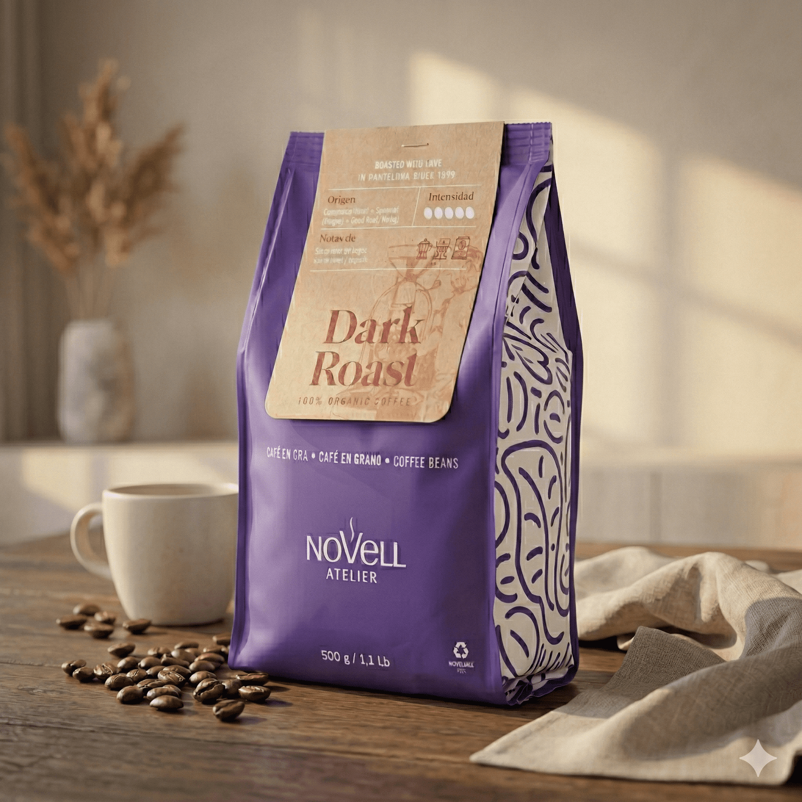 Novell Atelier Økologisk Dark Roast (500g)