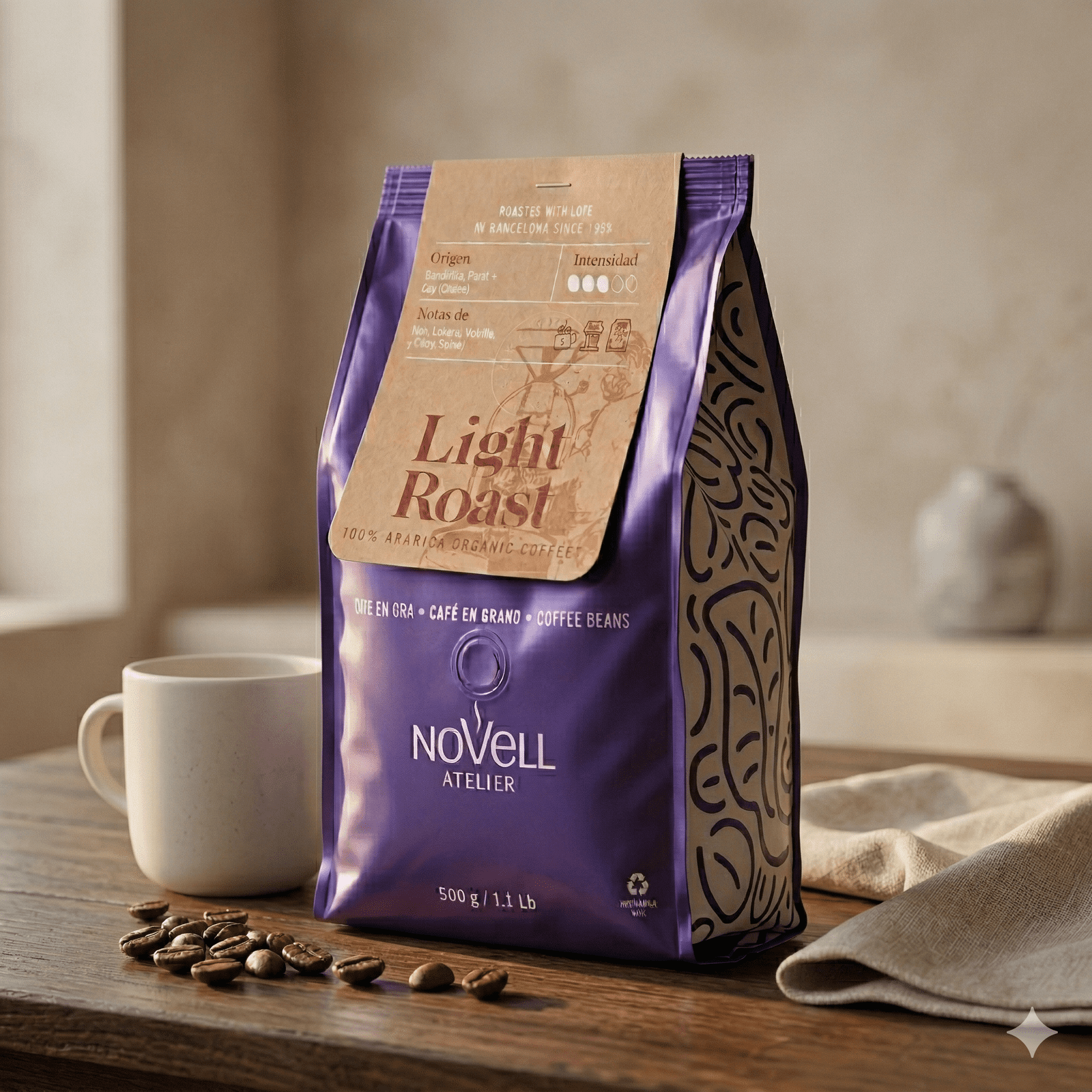 Novell Atelier Økologisk Light Roast (500g)